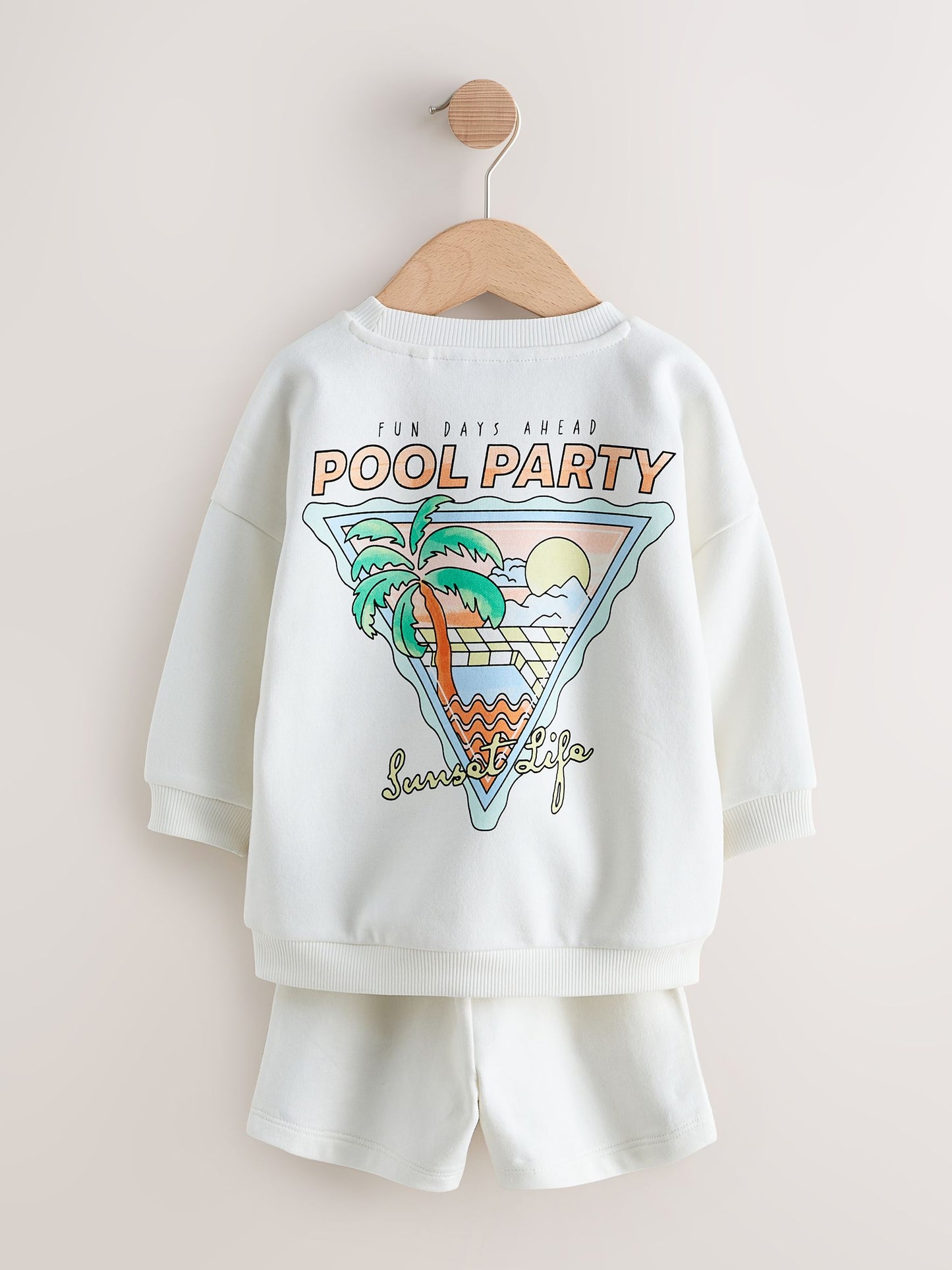 Ecru/White Crew Neck Sweatshirt and Shorts Set (3mths-7yrs) (3mths-7yrs) image 9