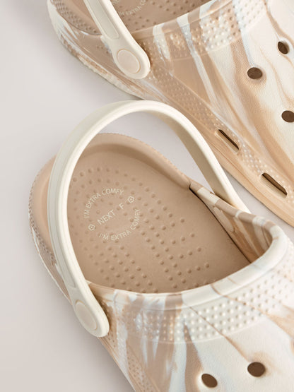 Neutral Marble Wide Fit (G) Comfort Clogs image 2
