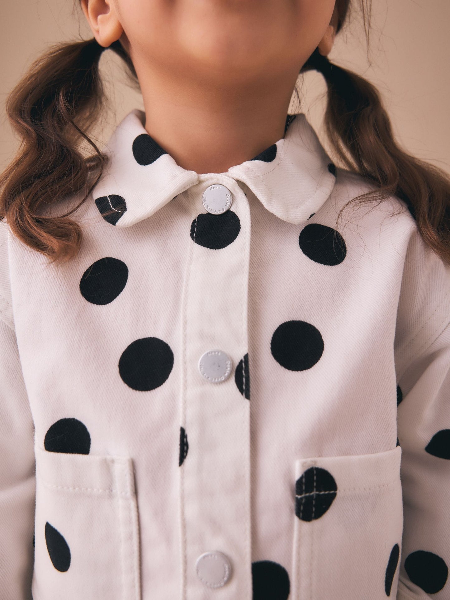 White/Black Polka Dot Printed Jacket And Shorts Set (3mths-7yrs) image 4