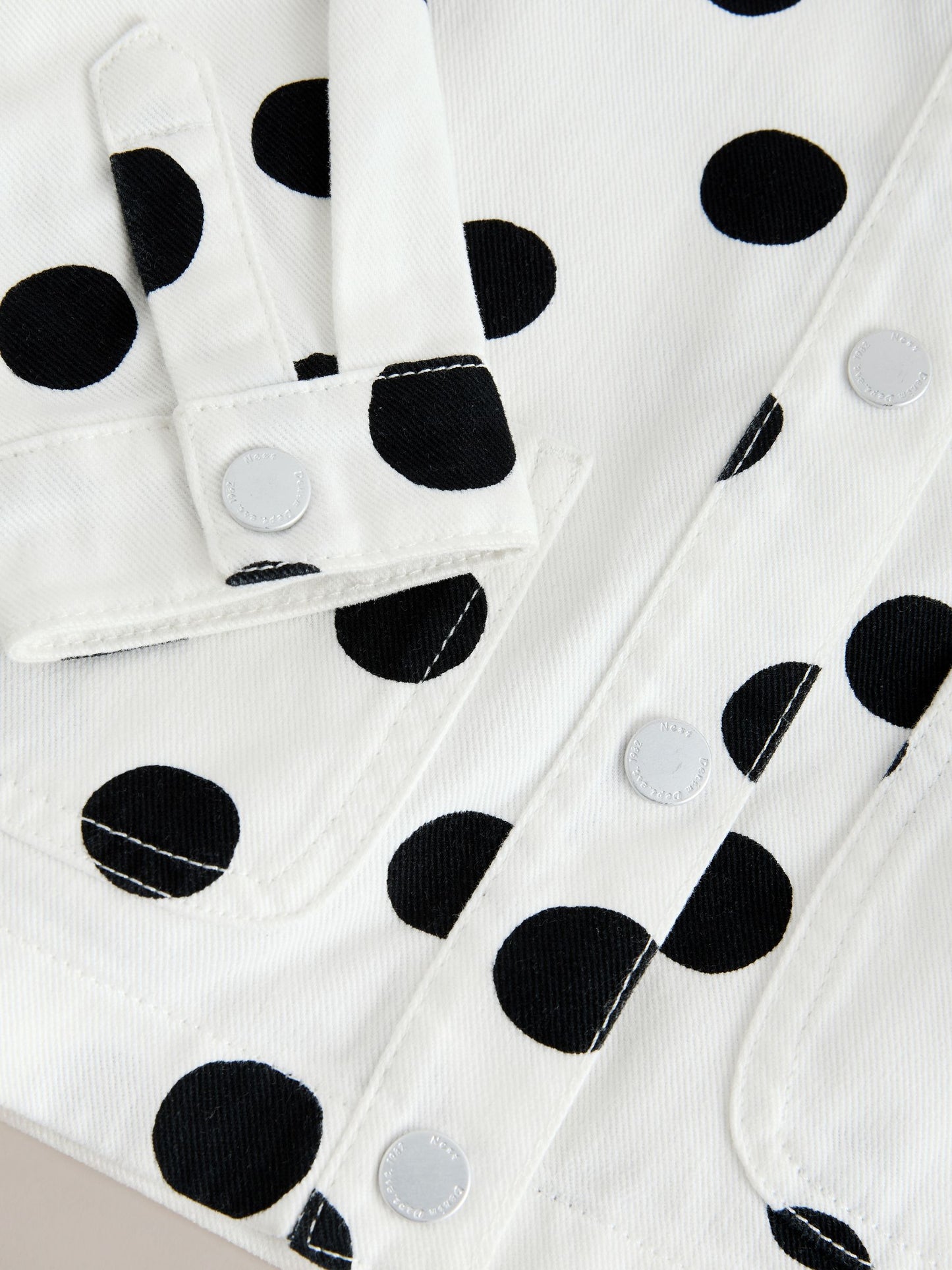 White/Black Polka Dot Printed Jacket And Shorts Set (3mths-7yrs) image 7