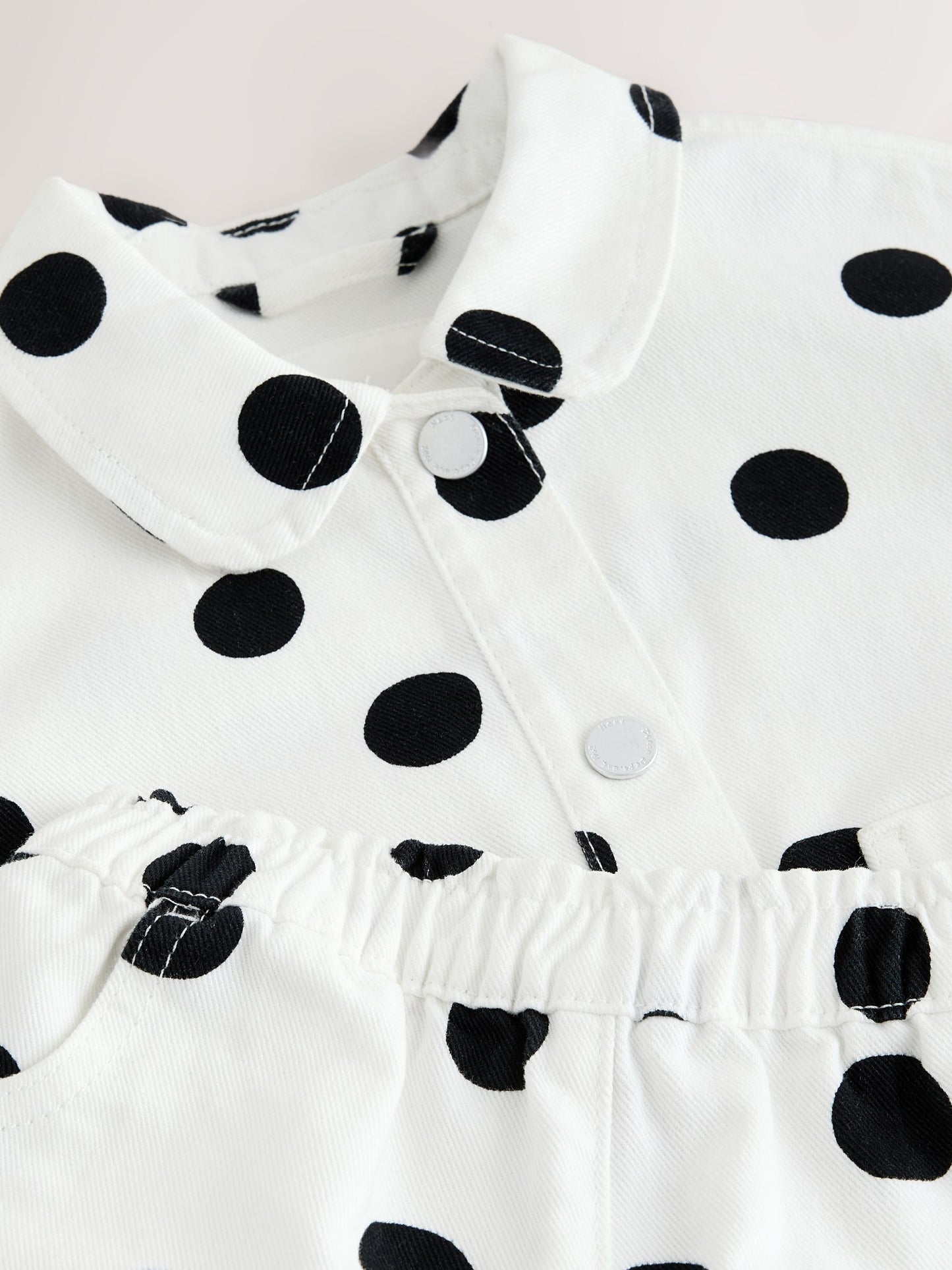 White/Black Polka Dot Printed Jacket And Shorts Set (3mths-7yrs) image 8