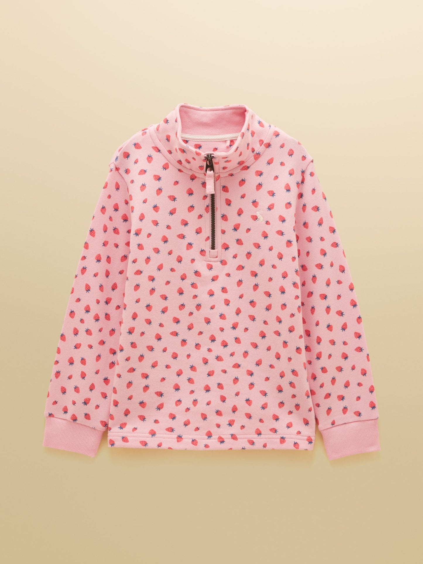 Joules Kids' Pink Quarter Zip Sweatshirt and Shorts Set image 2