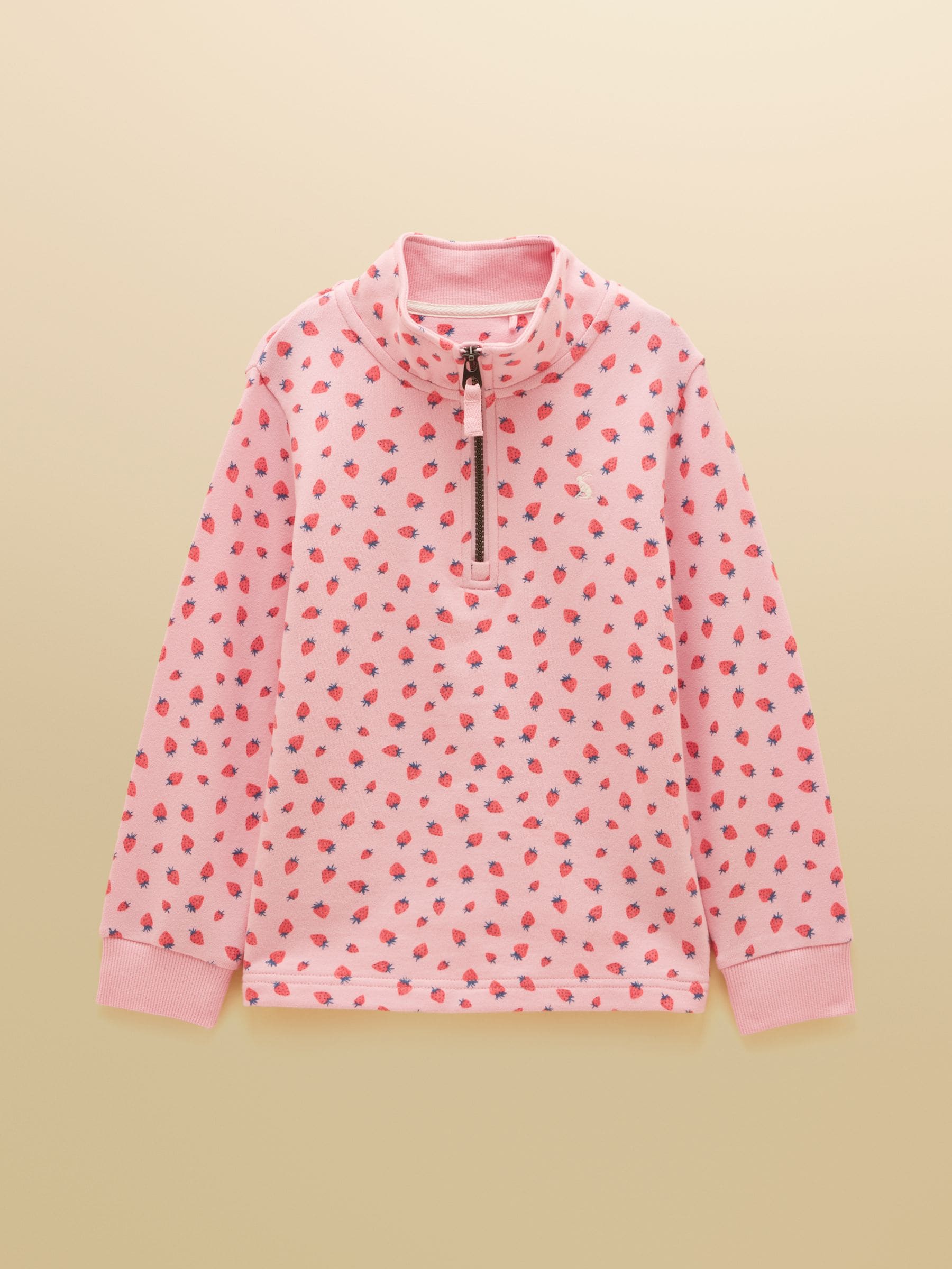 Joules Kids' Pink Quarter Zip Sweatshirt and Shorts Set image 2