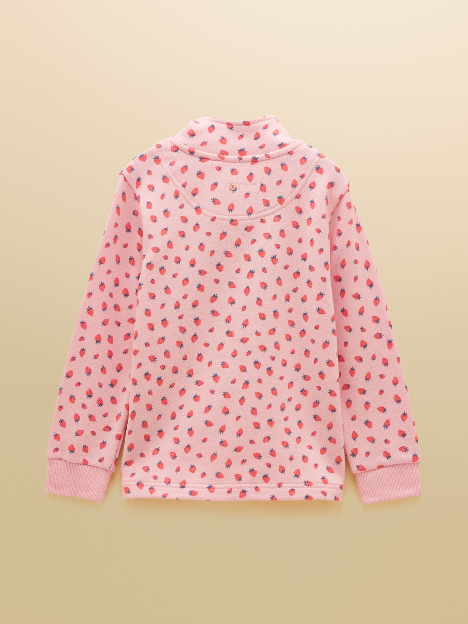 Joules Kids' Pink Quarter Zip Sweatshirt and Shorts Set image 3