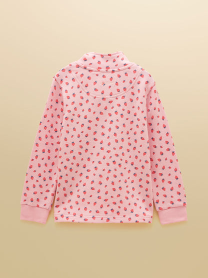 Joules Kids' Pink Quarter Zip Sweatshirt and Shorts Set image 3