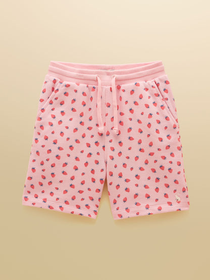 Joules Kids' Pink Quarter Zip Sweatshirt and Shorts Set image 4