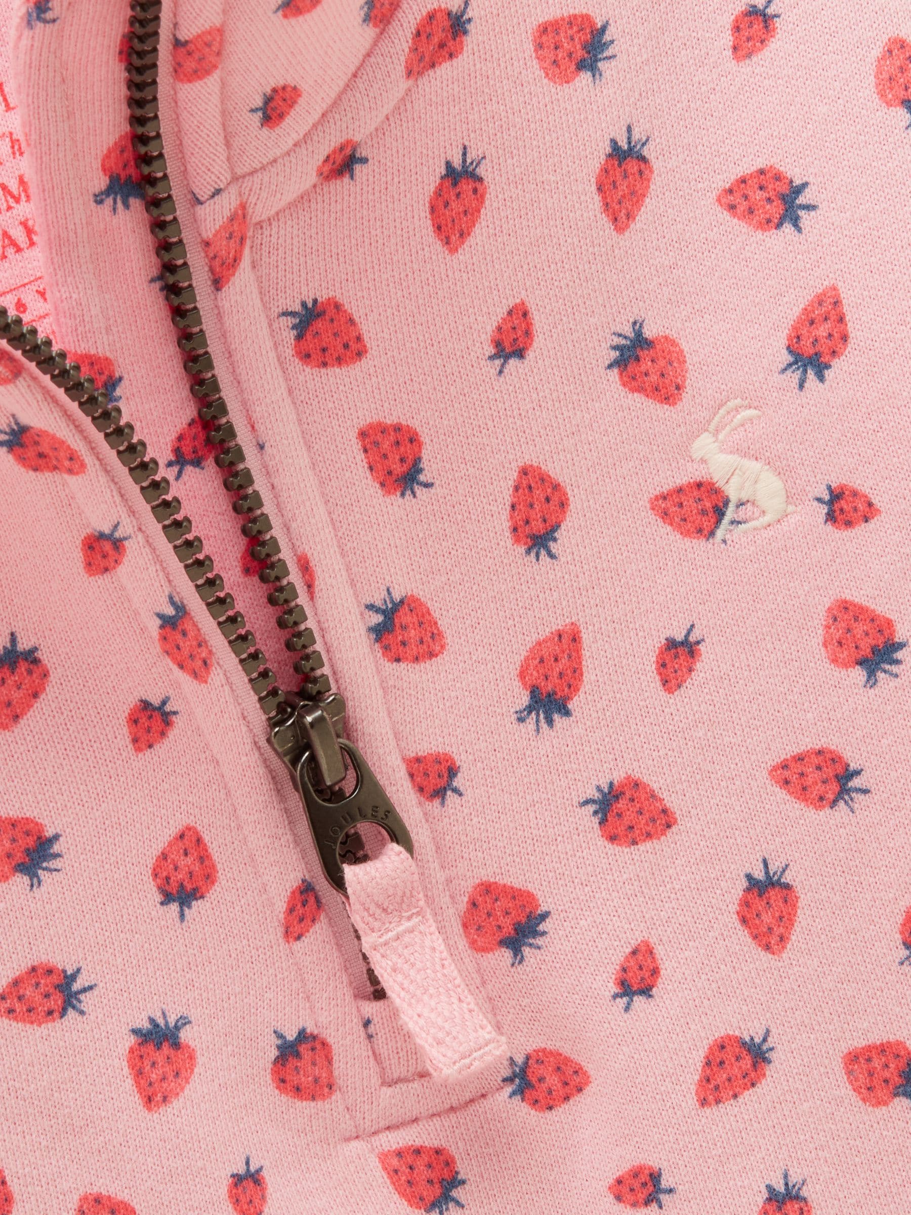 Joules Kids' Pink Quarter Zip Sweatshirt and Shorts Set image 8