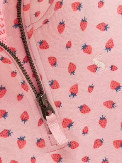 Joules Kids' Pink Quarter Zip Sweatshirt and Shorts Set image 8