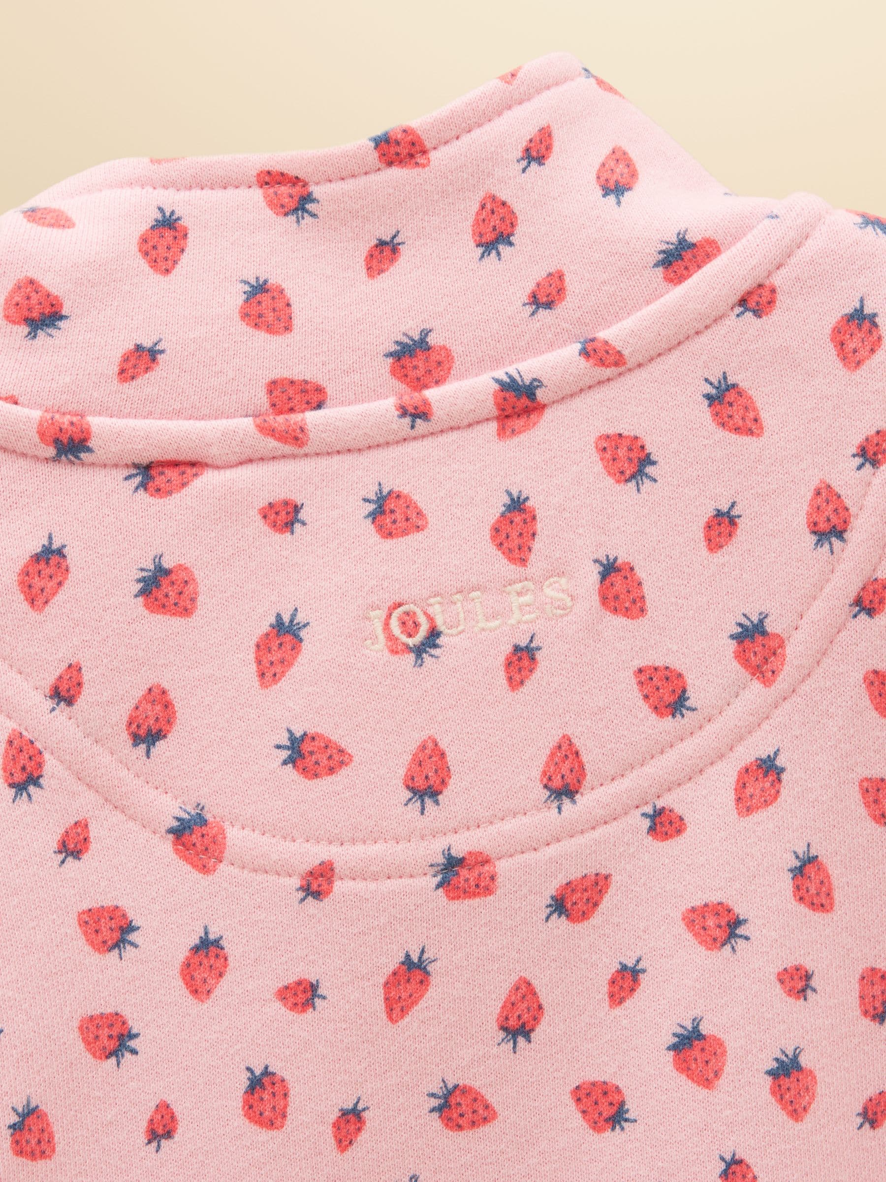 Joules Kids' Pink Quarter Zip Sweatshirt and Shorts Set image 9