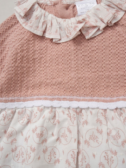 Rock-A-Bye Baby Boutique Pink True Knit Woven Dress & Headband Outfit Set image 2