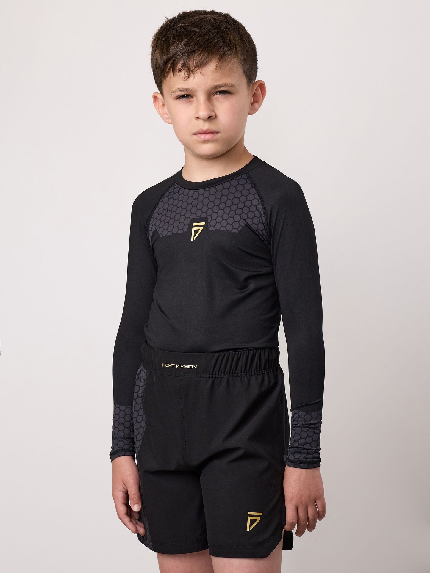 Gym King Black Long Sleeve Combat Rash Guard T-Shirt image 2