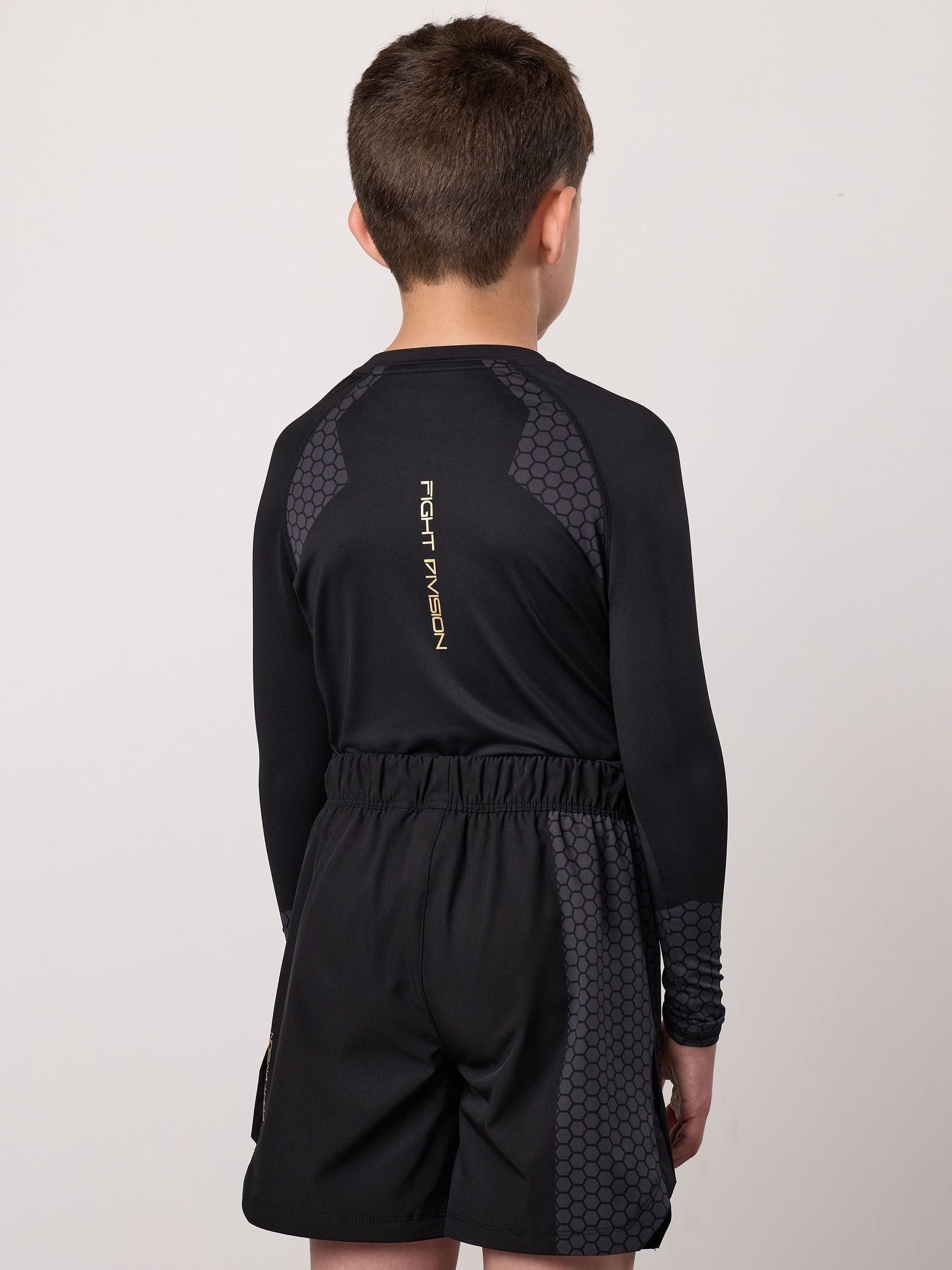 Gym King Black Long Sleeve Combat Rash Guard T-Shirt image 3