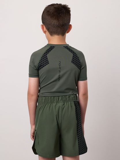Gym King Deep Olive Short Sleeve Combat Rash Guard T-Shirt image 3