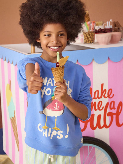 Dsiney Kidz - Joules Boys' Artwork Blue Screenprint Sweatshirt image 2