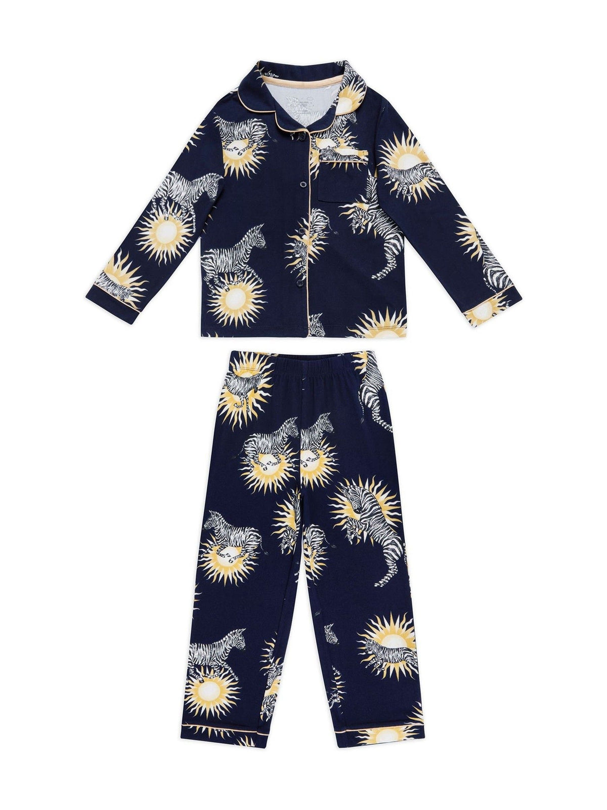 Chelsea Peers Blue Kids Sunburst Zebra Print Long Pyjamas Set - image 1