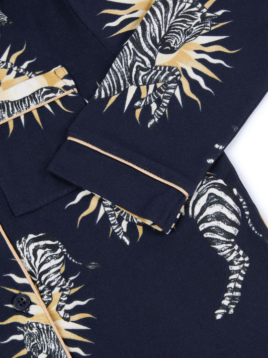 Chelsea Peers Blue Kids Sunburst Zebra Print Long Pyjamas Set - image 2