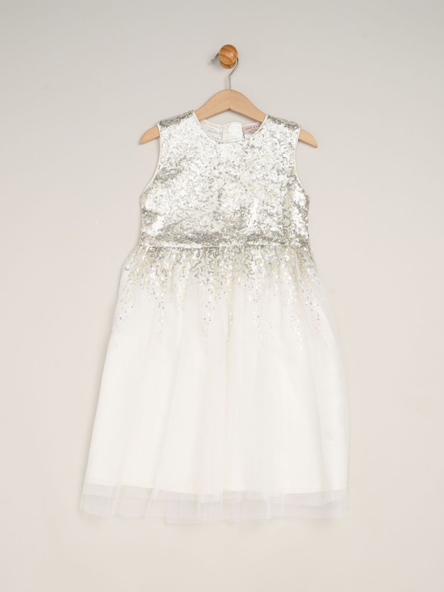 Miss White Waterfall Sequin Dress And Faux Fur Bolero Set image 3