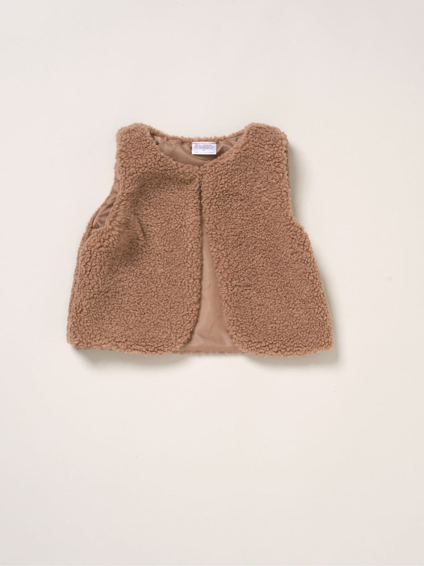 Miss Brown Faux Fur Gilet Beret Rib Top And Skirt Set image 3