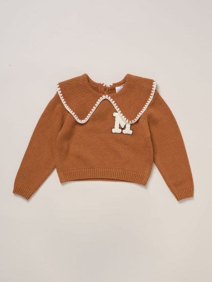 Miss Brown True Knit Jumper With Woven Collar And Check Skirt Set image 3