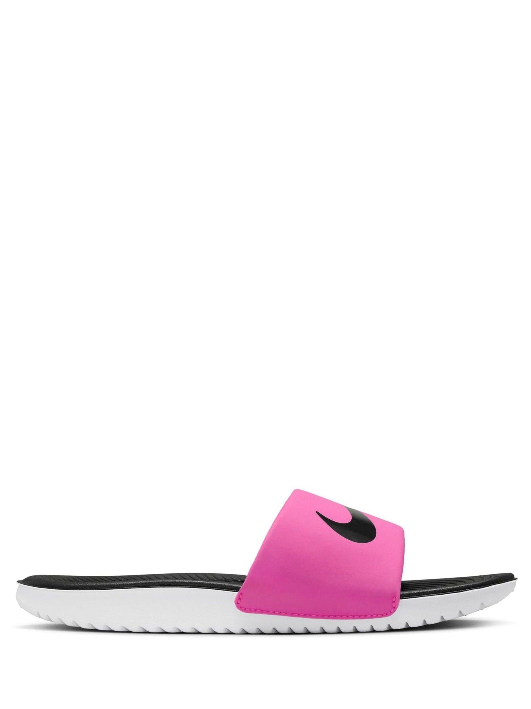 Nike Black/White Kawa Junior Youth Sliders image 2