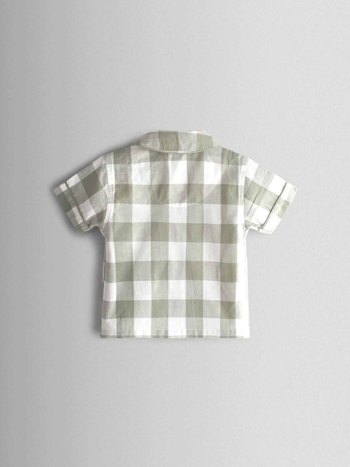 JoJo Maman Bébé Green Tractor Gingham Embroidered Woven Classic Pyjamas - image 3