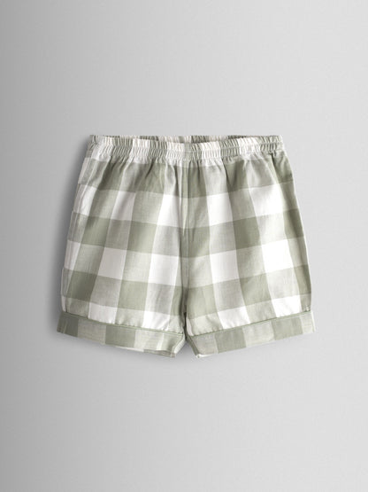 JoJo Maman Bébé Green Tractor Gingham Embroidered Woven Classic Pyjamas - image 4