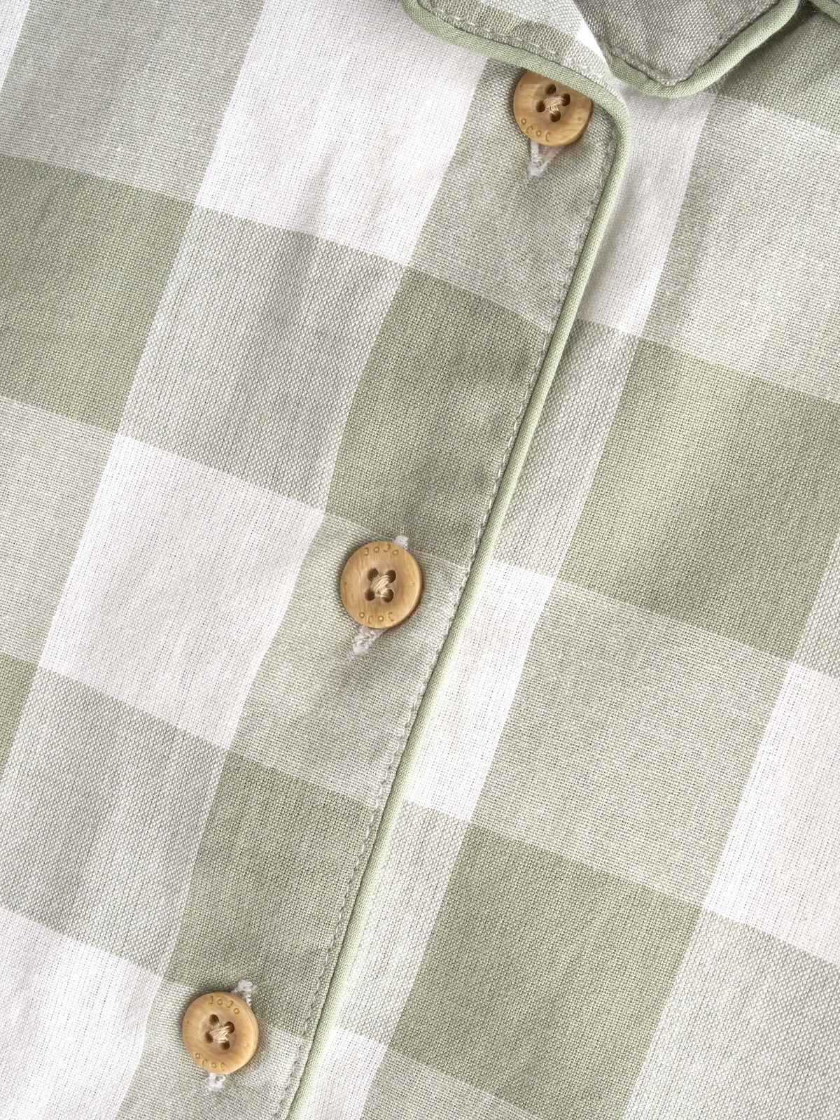 JoJo Maman Bébé Green Tractor Gingham Embroidered Woven Classic Pyjamas - image 7