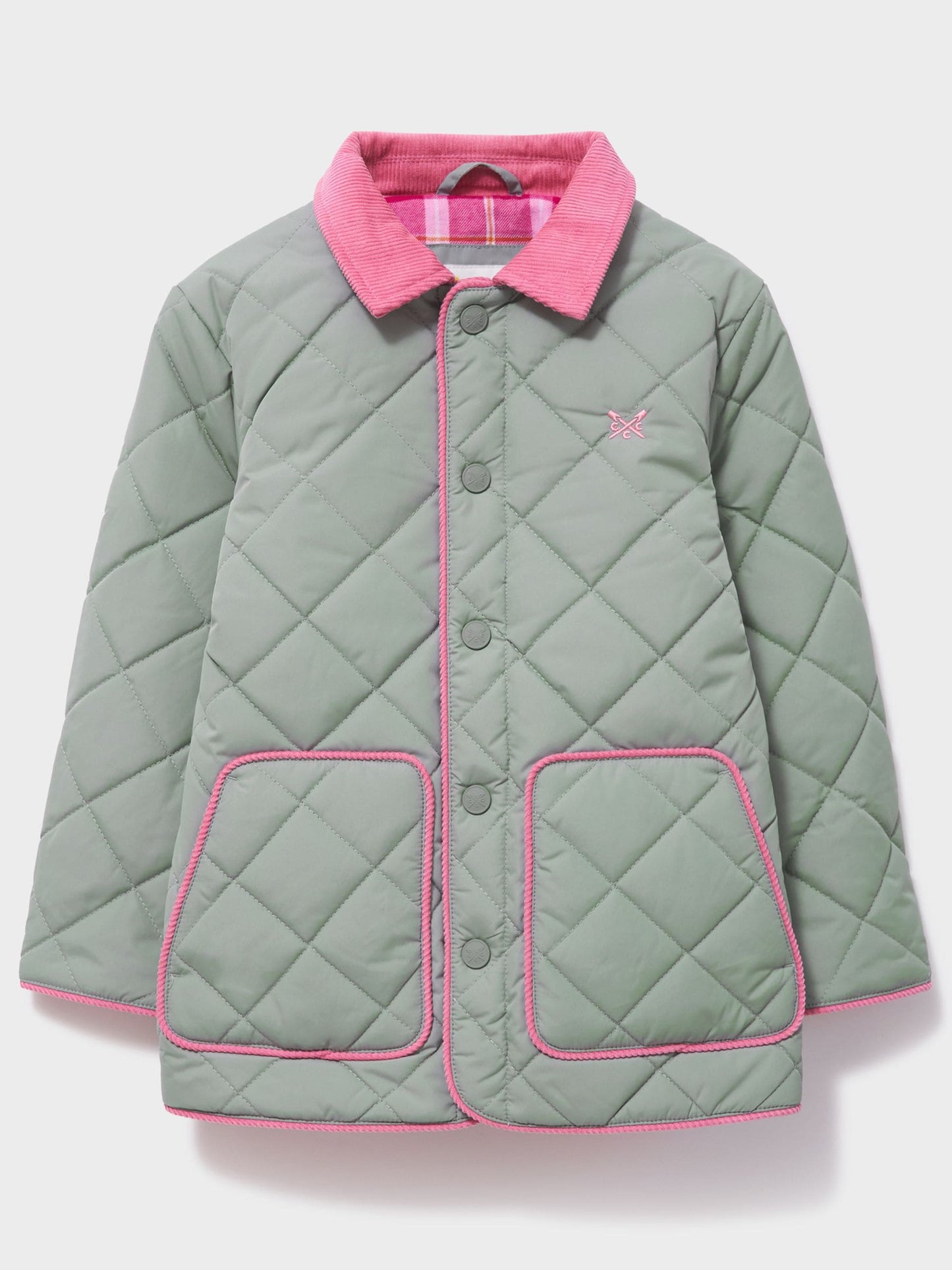 Dsiney Kidz - Crew Clothing Green Cord-Collar Diamond-Quilt Jacket image 1