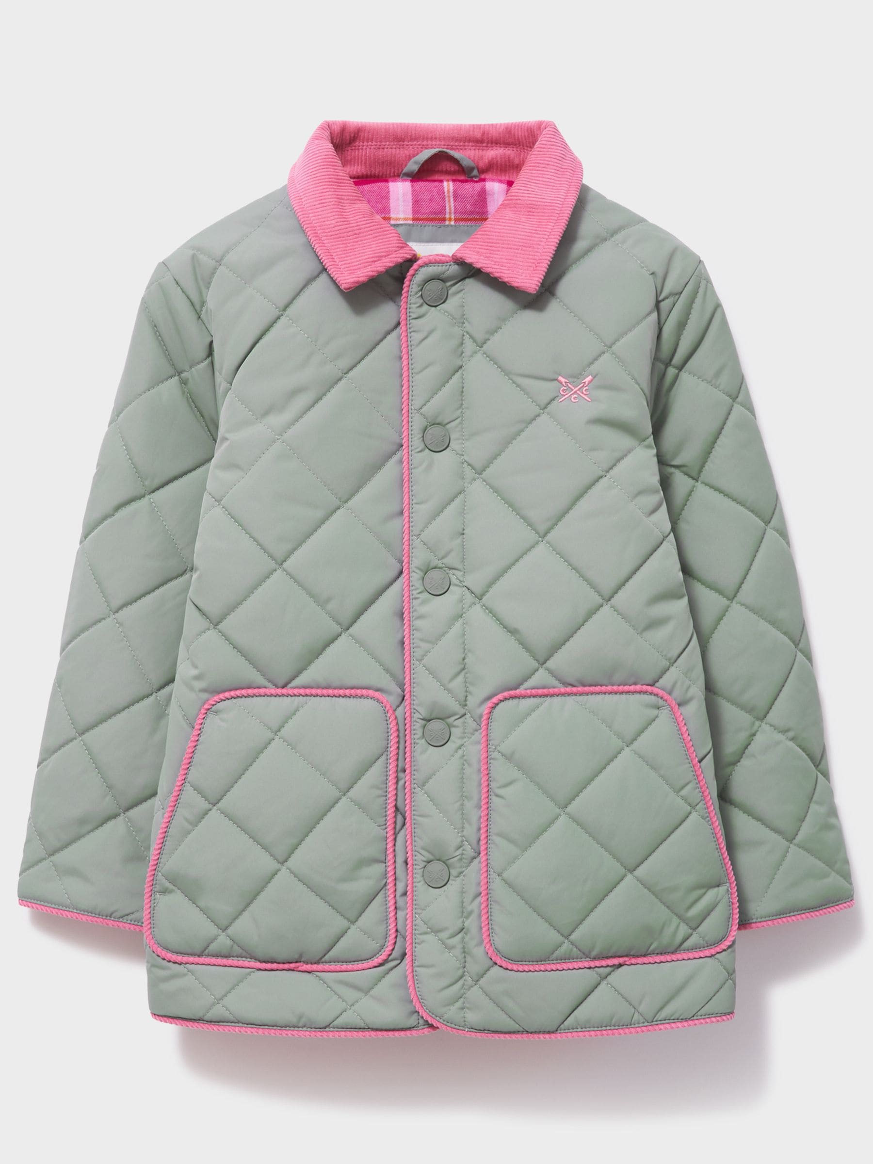 Dsiney Kidz - Crew Clothing Green Cord-Collar Diamond-Quilt Jacket image 1