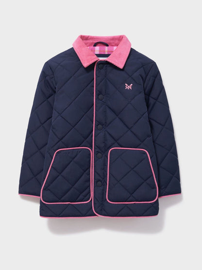 Dsiney Kidz - Crew Clothing Blue Cord-Collar Diamond-Quilt Jacket image 1