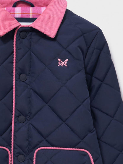 Dsiney Kidz - Crew Clothing Blue Cord-Collar Diamond-Quilt Jacket image 3