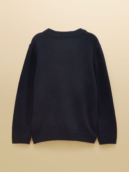 Joules Boys' Intarsia Blue Knit Jumper - image 2