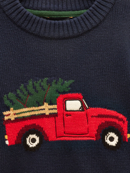 Joules Boys' Intarsia Blue Knit Jumper - image 3