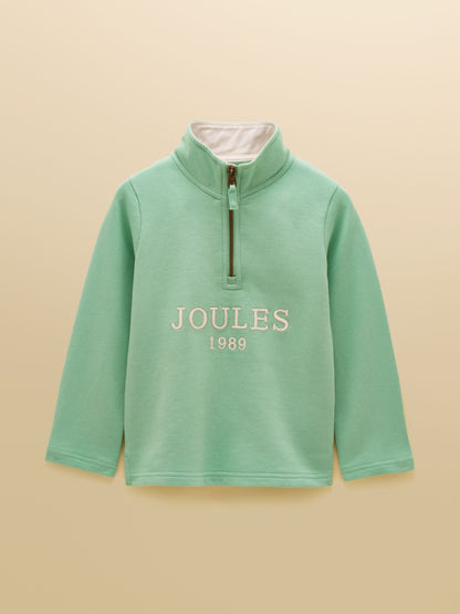 Joules Kids' Green Quarter Zip Sweatshirt and Shorts Set image 2