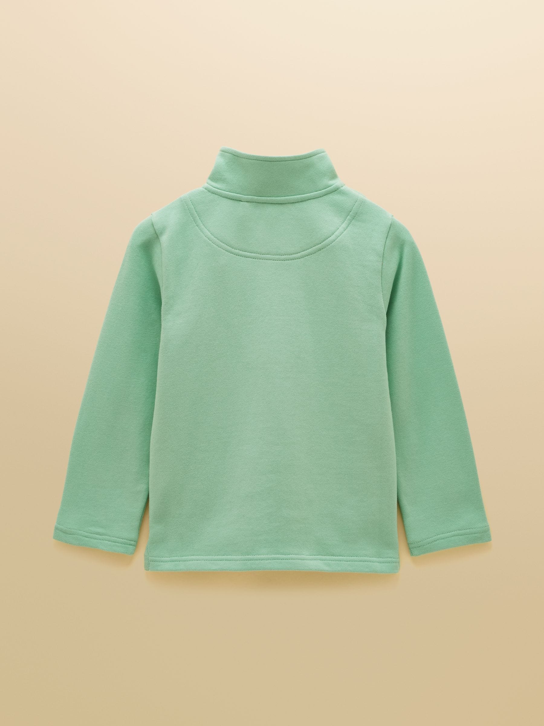 Joules Kids' Green Quarter Zip Sweatshirt and Shorts Set image 3