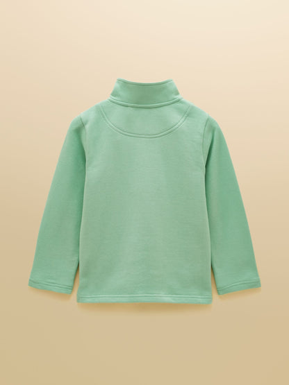 Joules Kids' Green Quarter Zip Sweatshirt and Shorts Set image 3