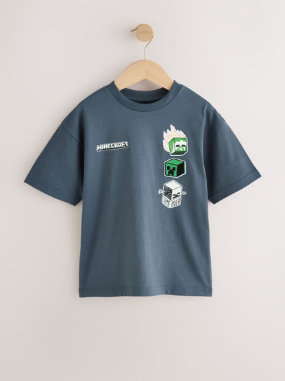 Dsiney Kidz - Charcoal Grey Back Print Single Minecraft T-Shirt (3-16yrs) image 1