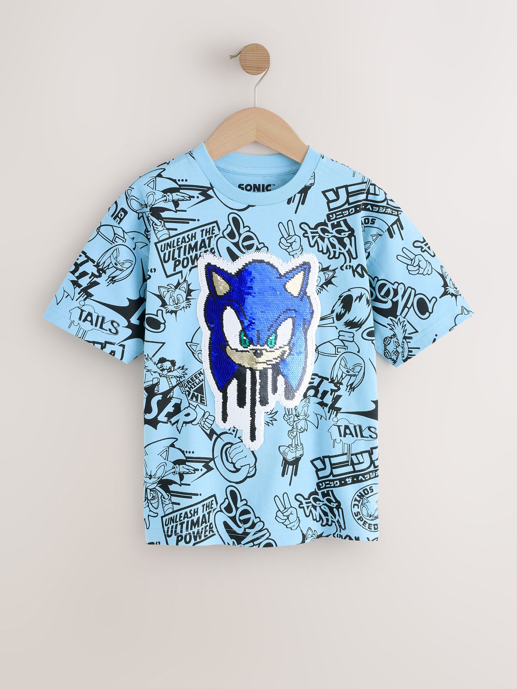 Dsiney Kidz - Blue Sequin Sonic T-Shirt (3-16yrs) image 1