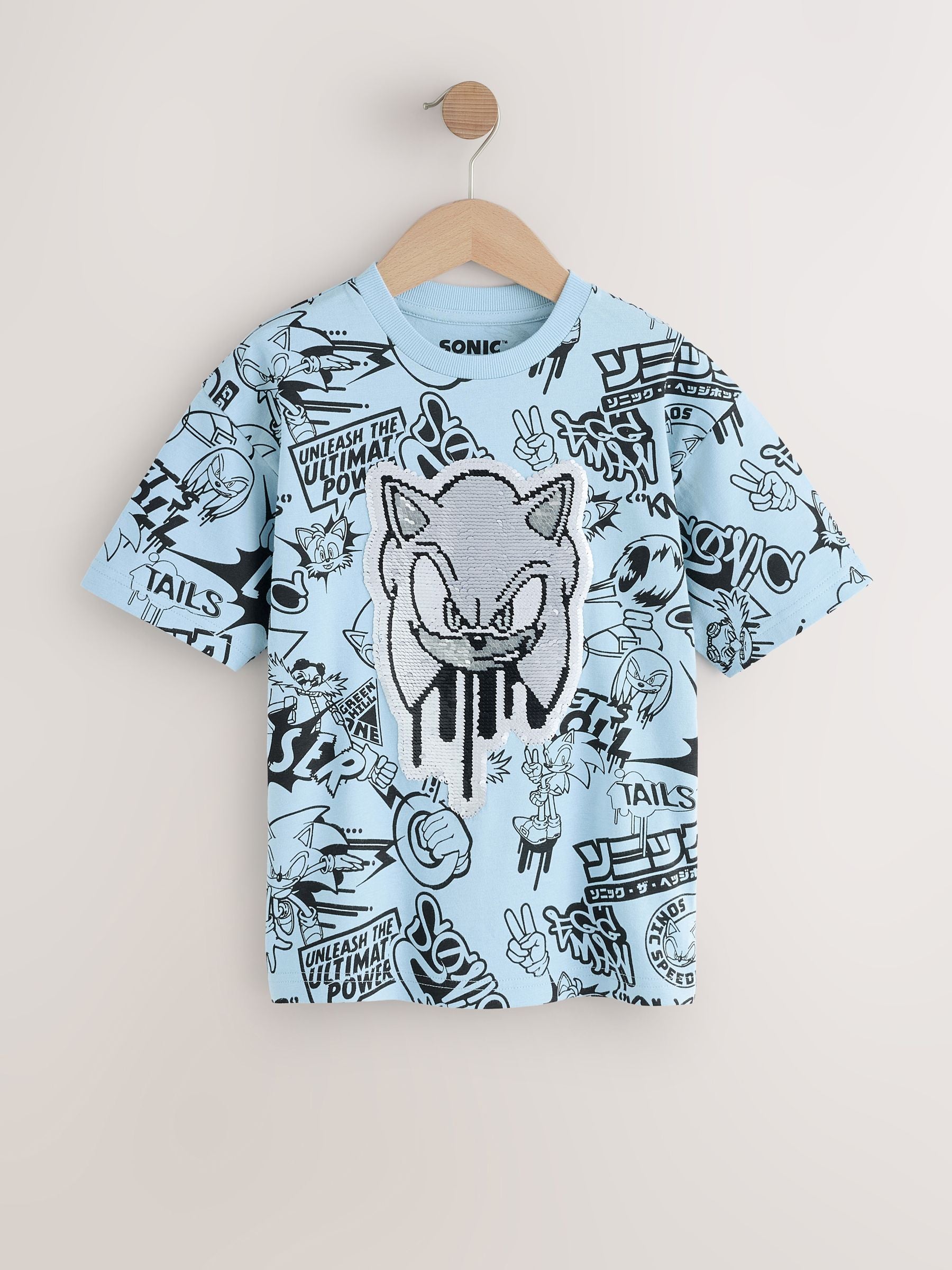 Dsiney Kidz - Blue Sequin Sonic T-Shirt (3-16yrs) image 2