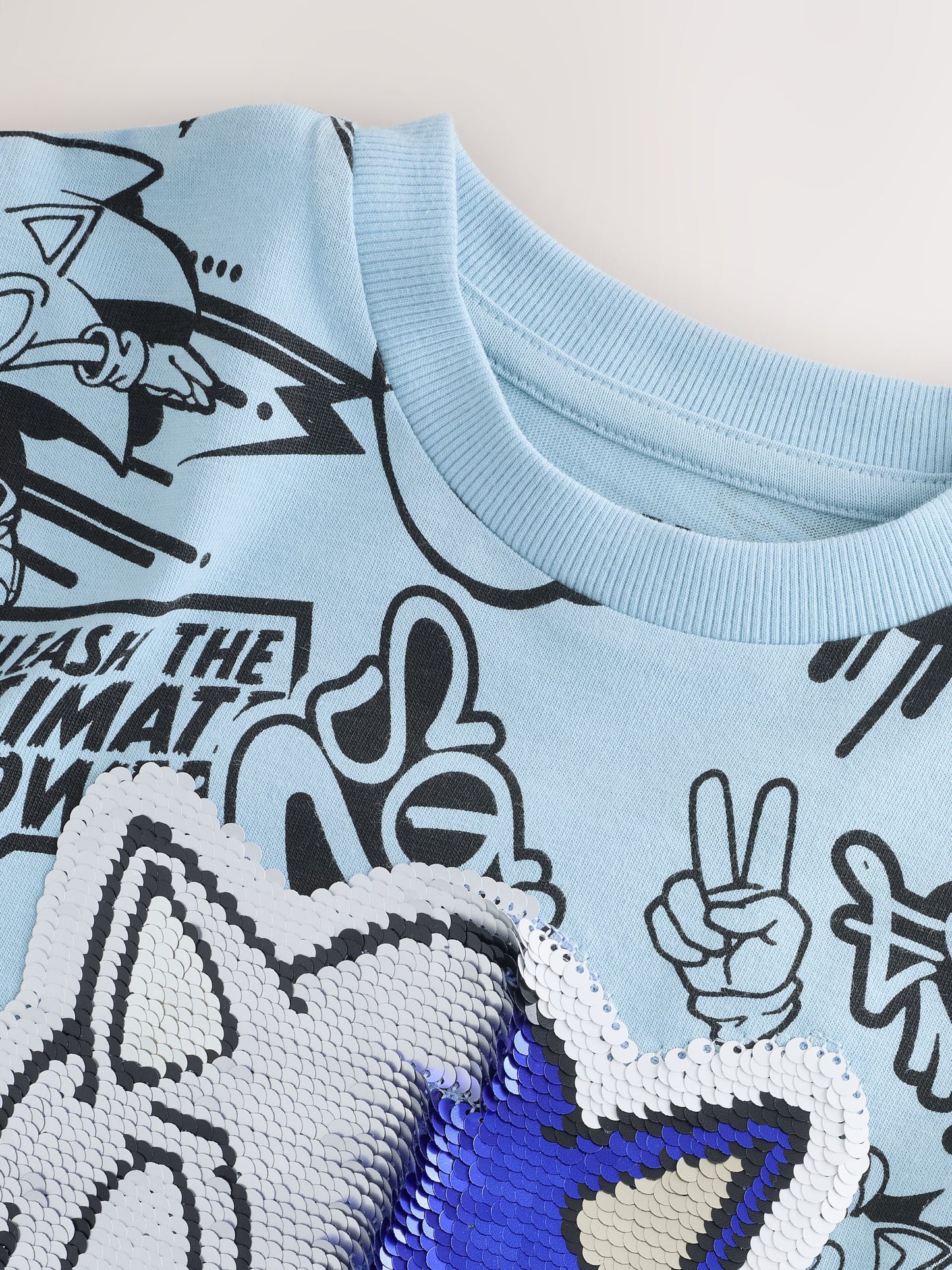 Dsiney Kidz - Blue Sequin Sonic T-Shirt (3-16yrs) image 5