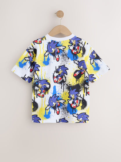 Dsiney Kidz - Ecru Graffiti Sonic T-Shirt (3-16yrs) image 2