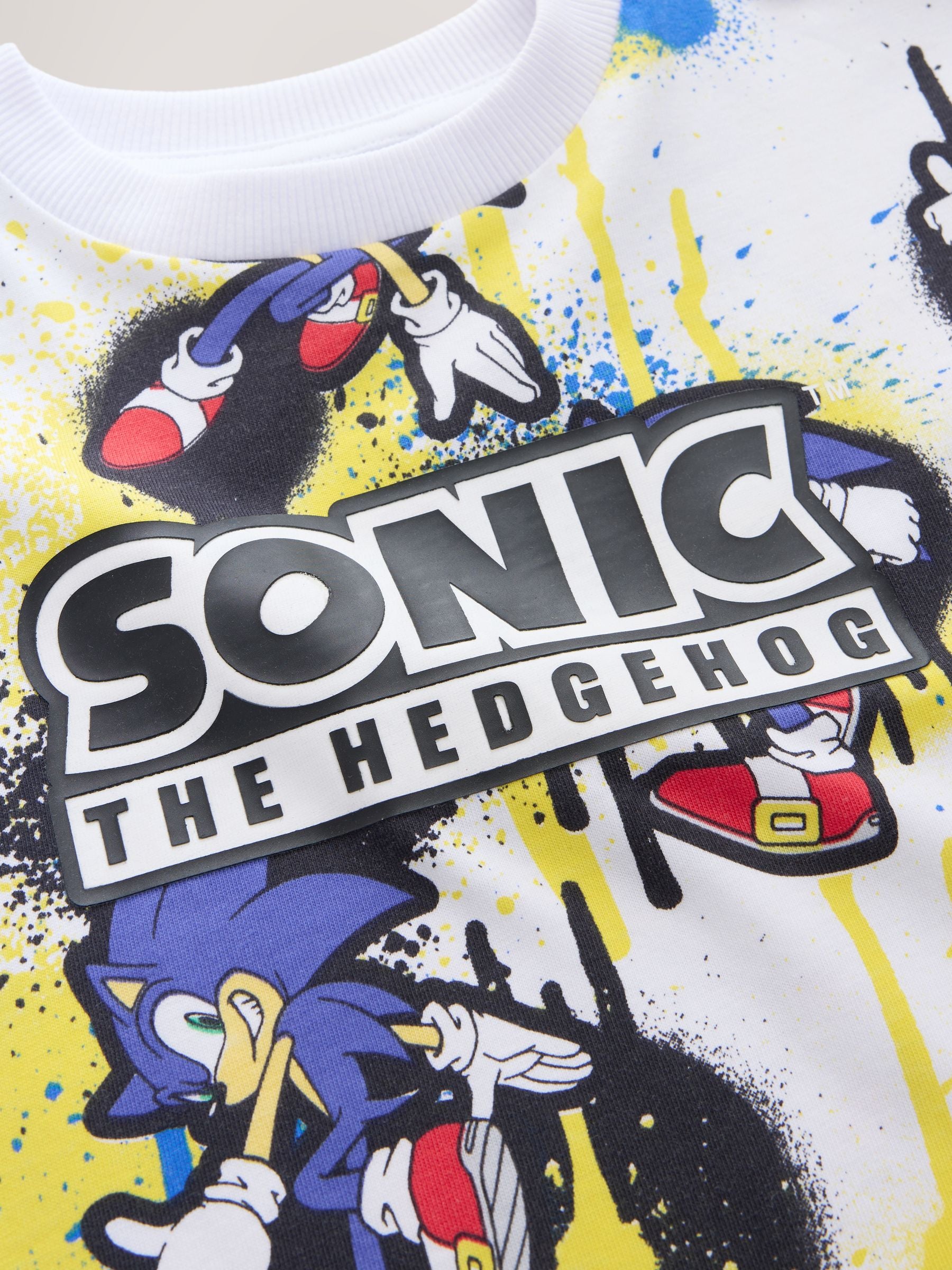Dsiney Kidz - Ecru Graffiti Sonic T-Shirt (3-16yrs) image 3