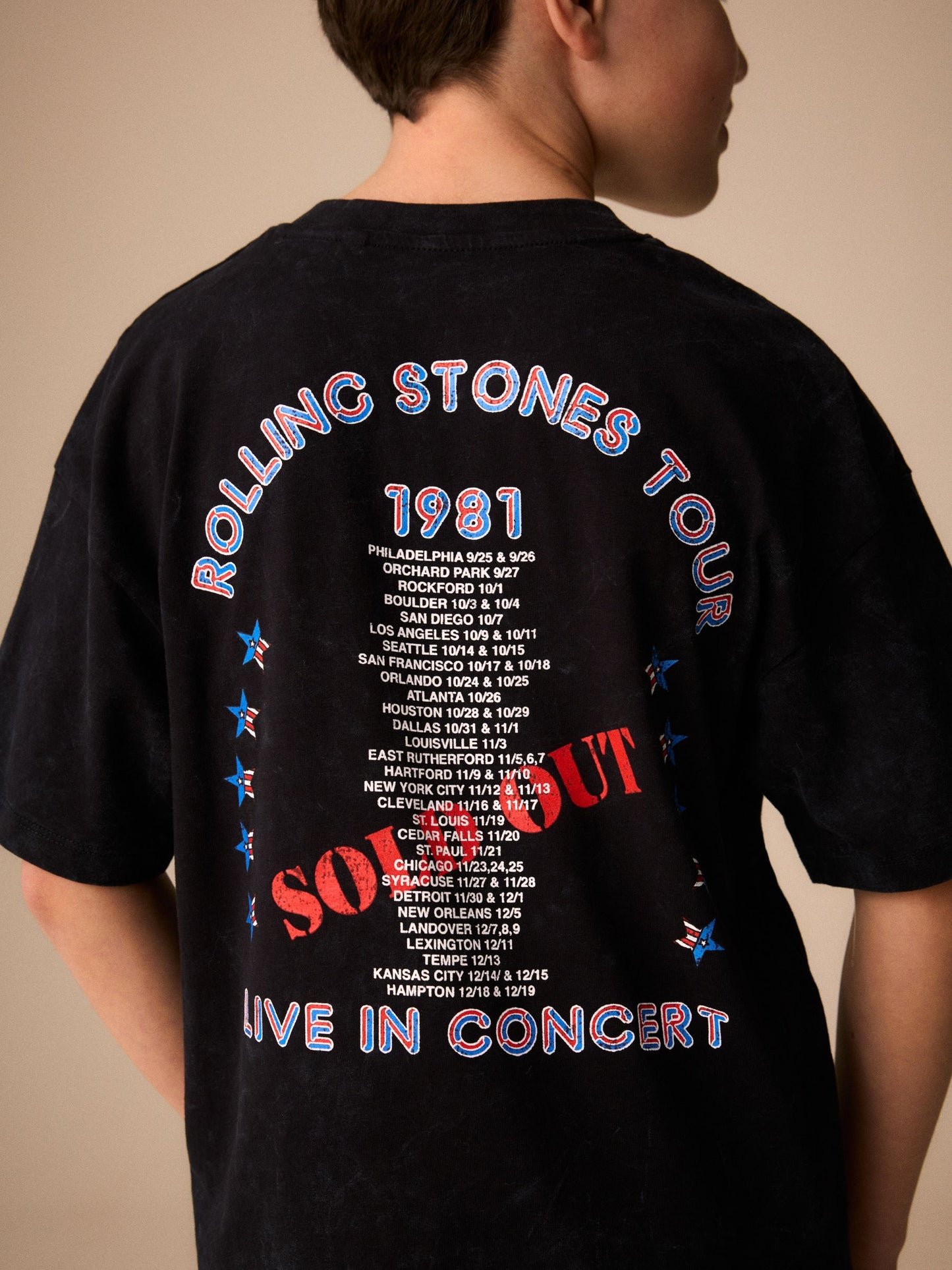 Dsiney Kidz - Black Washed Rolling Stones Band T-Shirt (3-16yrs) image 3