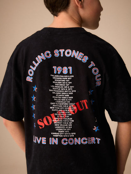 Dsiney Kidz - Black Washed Rolling Stones Band T-Shirt (3-16yrs) image 3