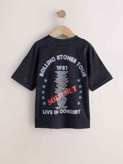Dsiney Kidz - Black Washed Rolling Stones Band T-Shirt (3-16yrs) image 5