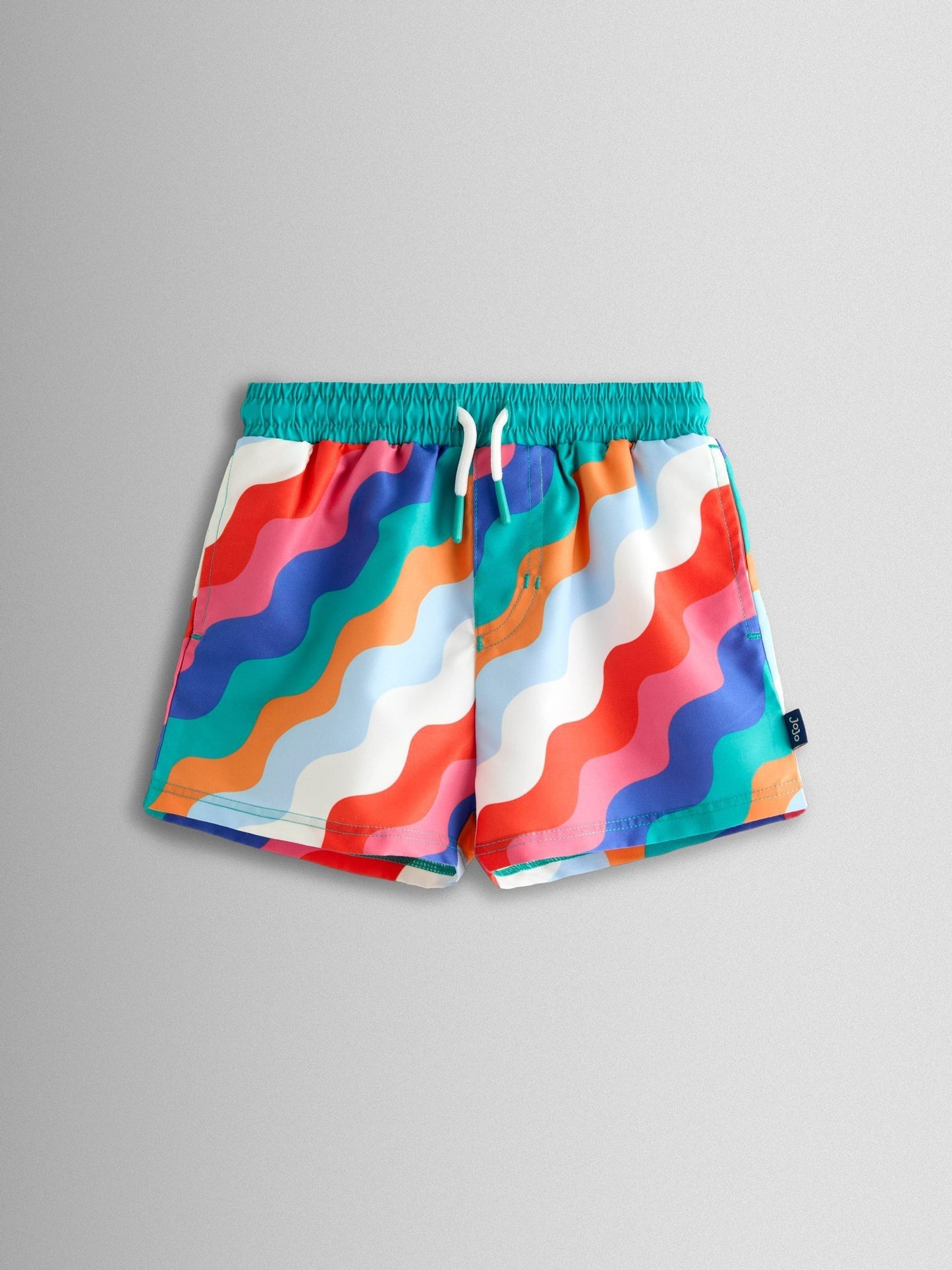 JoJo Maman Bébé Multi-Coloured Wavy Stripe Swim Shorts image 2