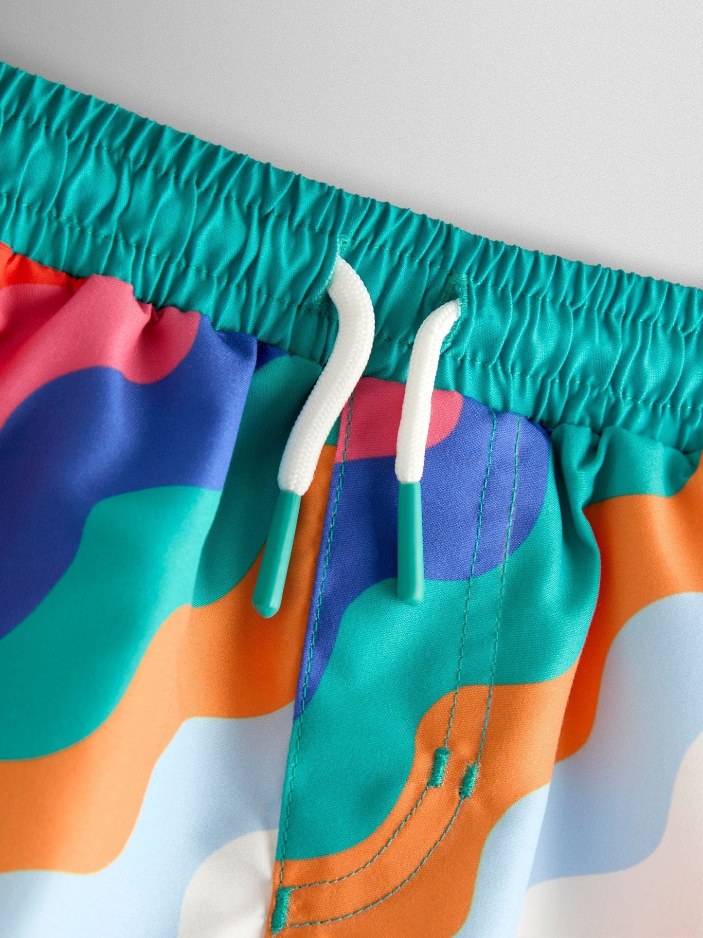 JoJo Maman Bébé Multi-Coloured Wavy Stripe Swim Shorts image 4