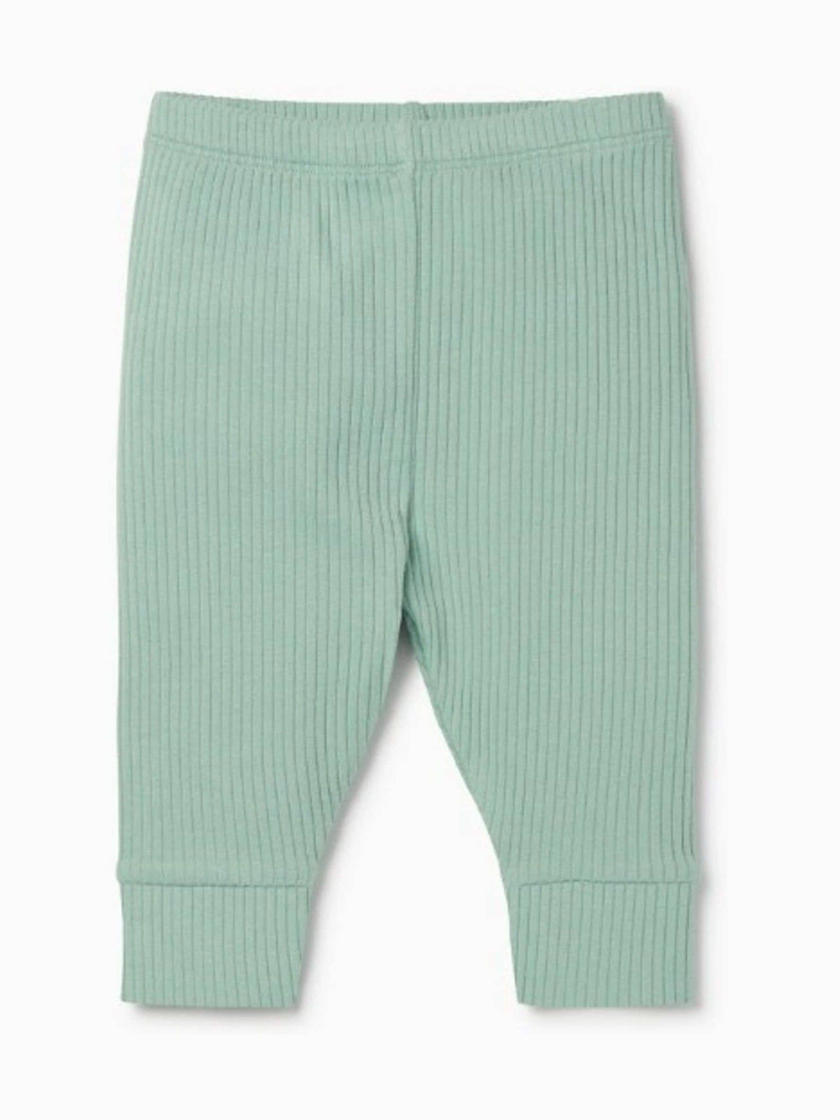 MORI Green Ribbed Stretch Comfy Baby Leggings image 1