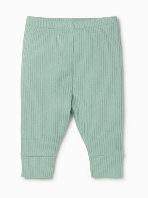 MORI Green Ribbed Stretch Comfy Baby Leggings image 1