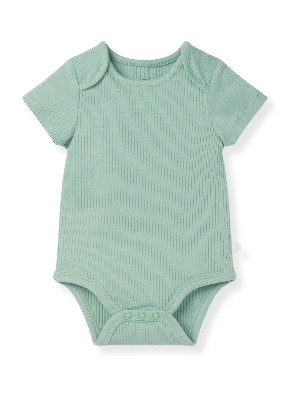 Dsiney Kidz - MORI Green Ribbed Stretch Short Sleeve Bodysuit image 2